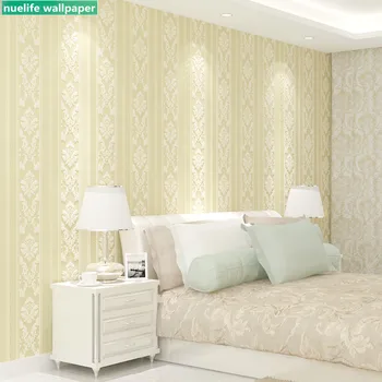 

0.53*10m European wallpaper golden luxury striped living room TV background wall paper 3D plain non-woven wallpaper bedroom