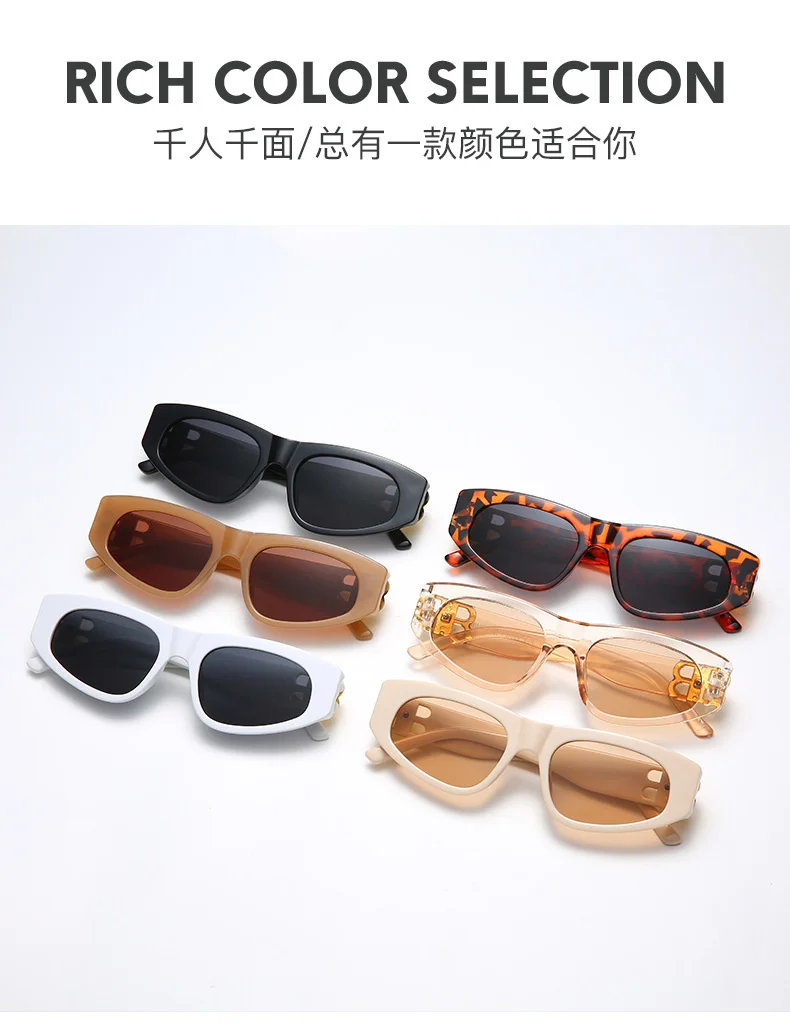 LONSY Fashion Cat Eye Sunglasses Women Men Luxury Brand Designer Retro Small Square Rectangle Sun Glasses Shades Female UV400 oversized sunglasses