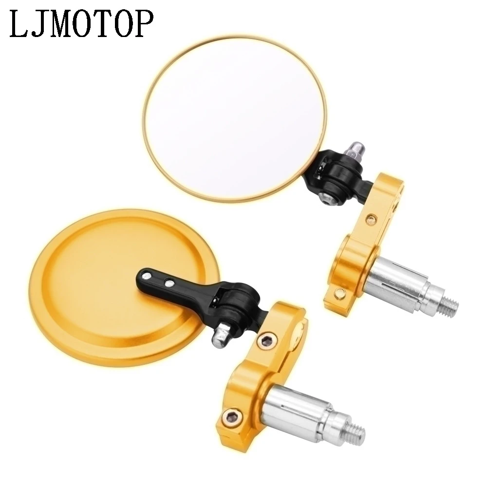 Универсальные зеркала для мотоциклов 3 дюйма круглое складное торцевое боковое зеркало для KTM 250XC-W 250EXC 250EXC-F шесть дней 300XC-W 300EXC - Цвет: Золотой