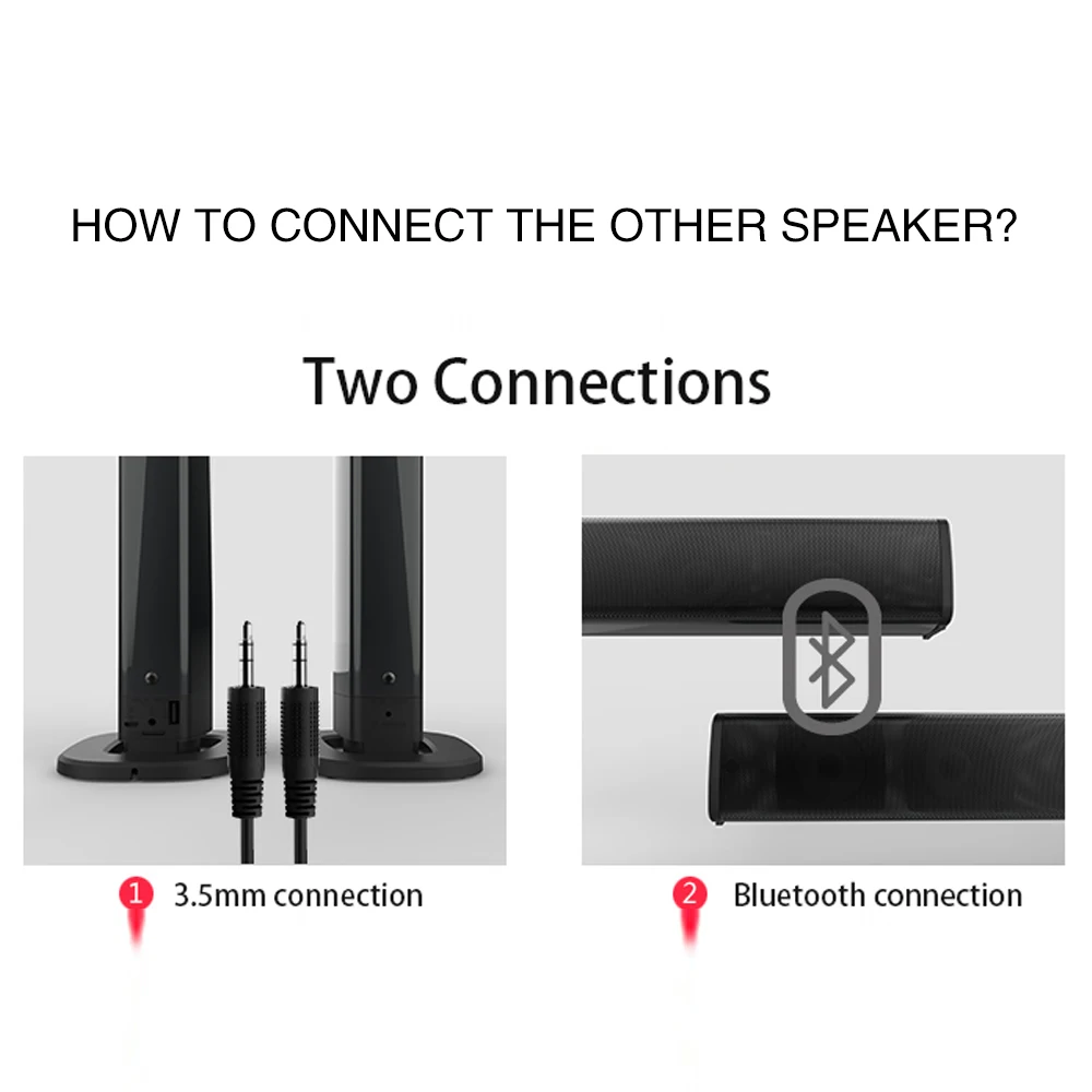 Home Theater System TV Soundbar Bluetooth Speaker Smart TV Wireless Sound Bar with Subwoofer Radio Speakers for PC Phone Boombox