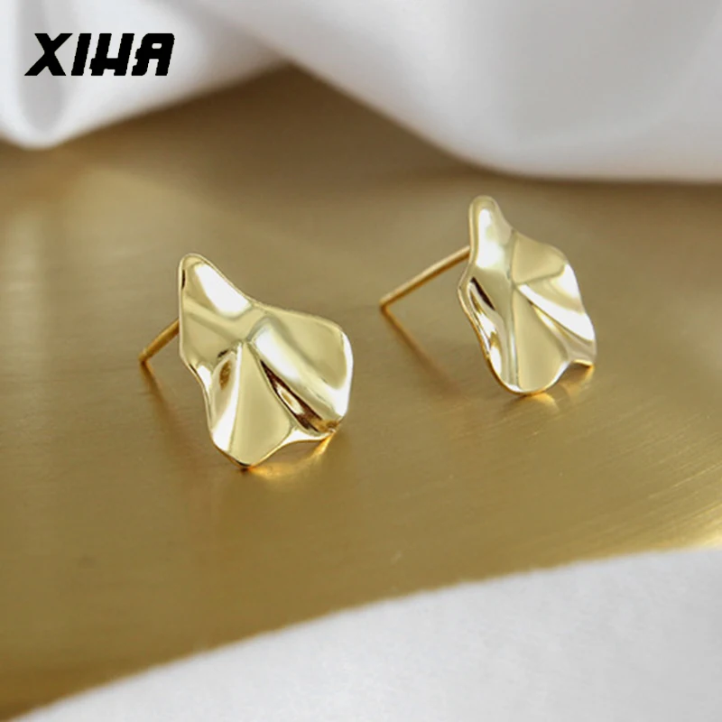 

XIHA Genuine 925 Sterling Silver Earring Twist Uneven Stud Earrings for Women Irregular Geometric Korea Style Minimalist Jewelry