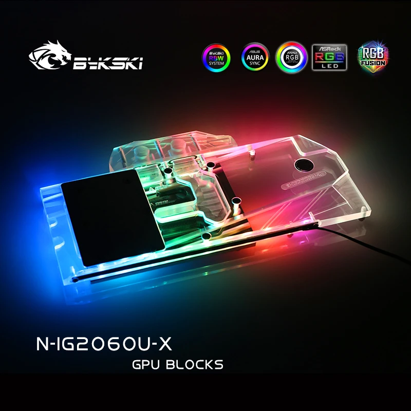 Bykski блок водяного охлаждения для красочного IGame Geforce RTX 2060 ультра 1660 Ti Ultra 6G N IG2060U