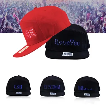 

DIY Bluetooth LED Hat Display Board Hip Hop Street Dance Party Parade Sunscreen Hiking Night Running Fishing Cap