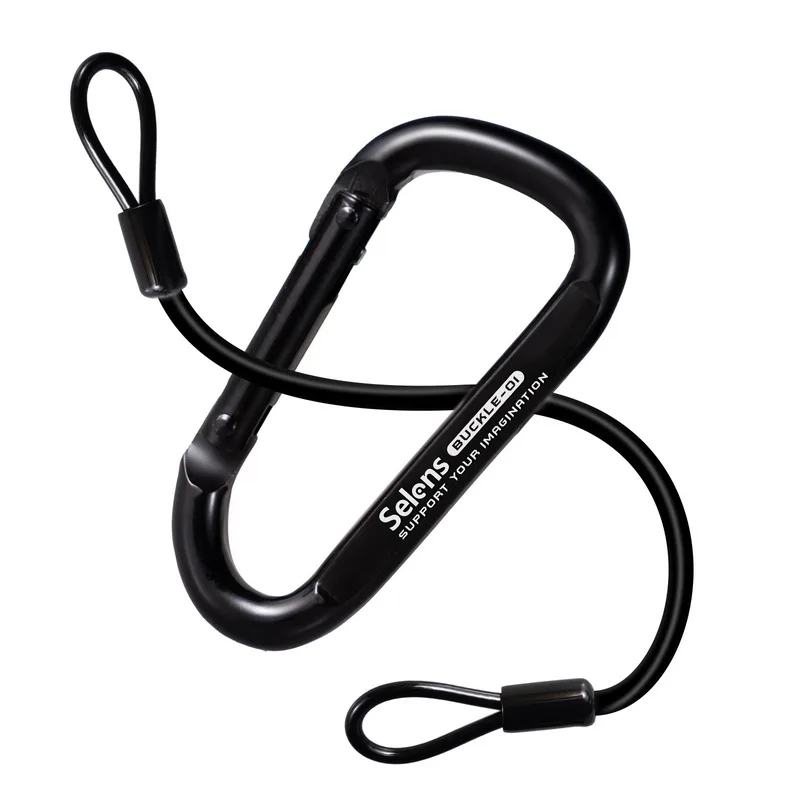 Selens Aluminum Alloy Carabiner Locking Hook Screw D Buckle Keychain Outdoor Cli