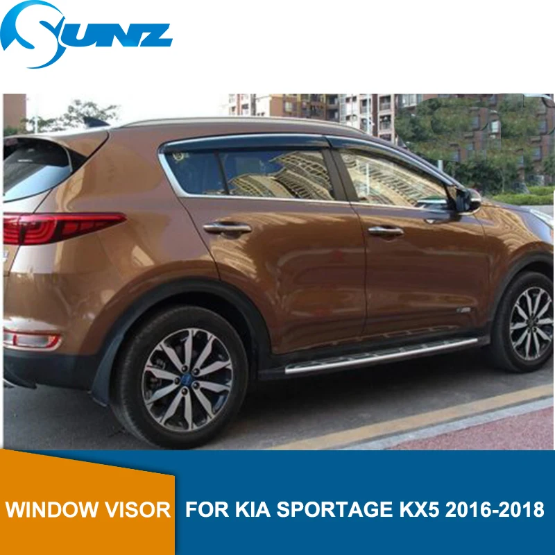

Smoke Side window deflectors rain guards For KIA KX5 2016 2017 2018 Wind shield Sun Rain Deflector Guard Car styling SUNZ