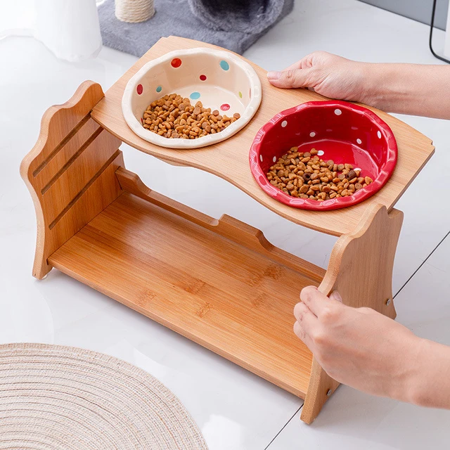 Raised Ceramic Cat Bowl Ceramic Split Pet Food Bowls Ergonomic Design Pet  Feeding Tool for Cats Dogs and Other Small Animals - AliExpress