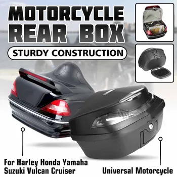 

Universal 48L Motorcycle Rear Trunk Tail Storage Box Top Case W/Taillight For Honda/Yamaha/Suzuki