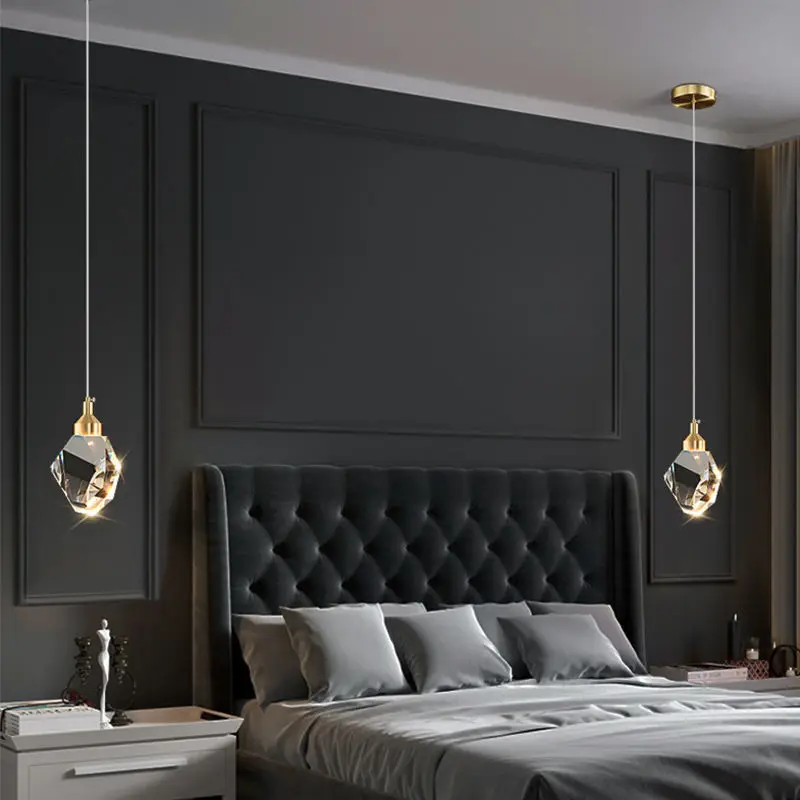 Bedroom Bedside Decorative Chandelier Crystal Light Luxury Dining Room Lustre Home Decoration Living Room Long Line Chandelier,pendant lights,pendant lamp,chandelier lighting,vintage pendant lights,rope pendant lamp
