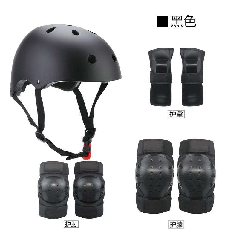 

7-piece Children and Adults Roller Coaster Helmet Sport Safety Set for Balance Car Skating Ski Scooter Riding Sports Equipment
