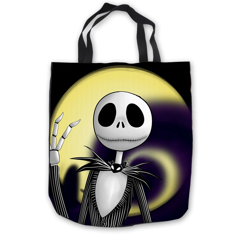 

Custom Canvas jack skellington Tote Shoulder Shopping Bag Casual Beach HandBag Daily Use Foldable Canvas #180713-1-32