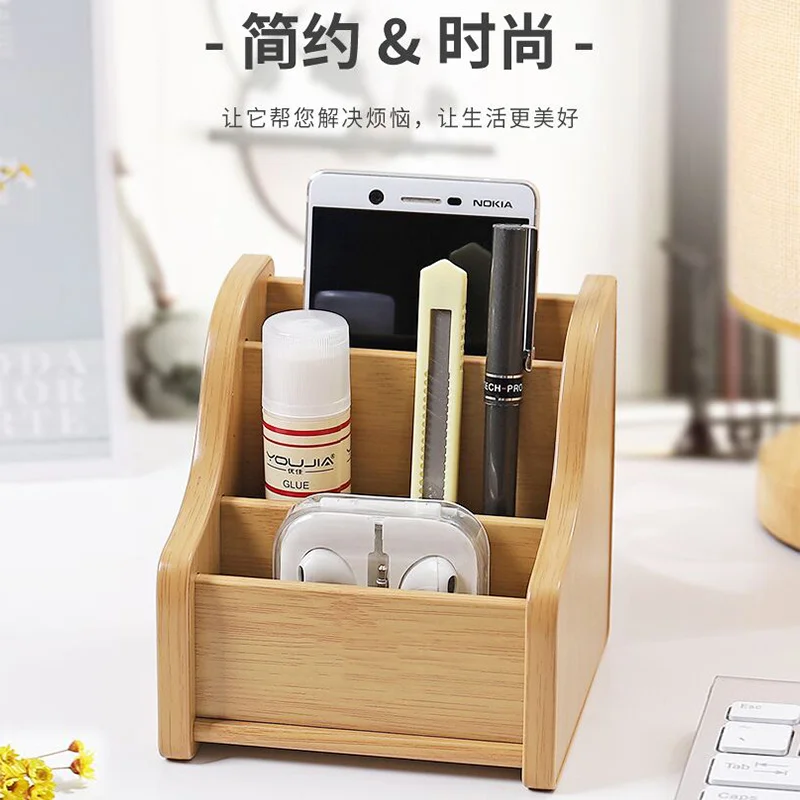 Pen container creative fashion multi-functional desktop storage box office supplies cute wooden ornaments Korean stationery New creative cute panda pen holder storage box office student desk decorations ornaments teacher s day gift postage