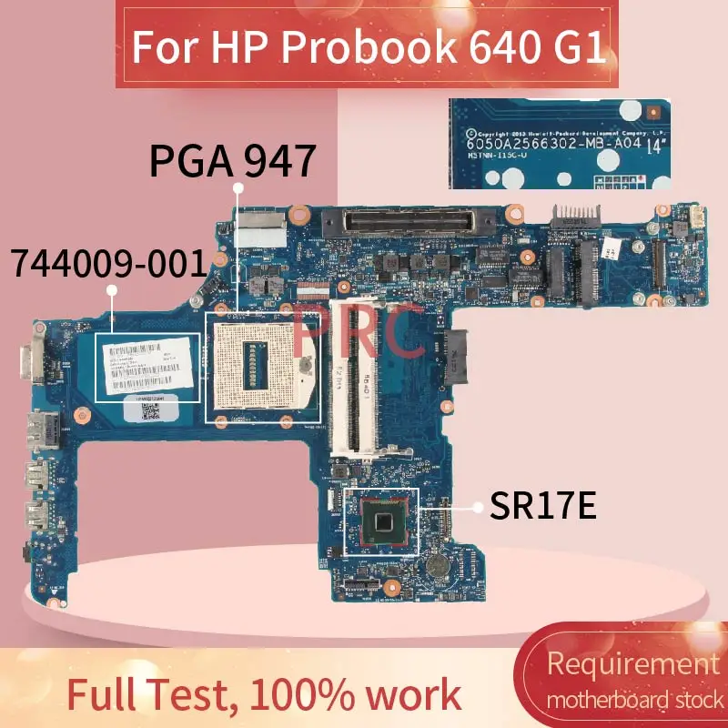 744009-501 para hp Probook Laptop Motherboard 6050a2566302 Sr17c Ddr3 Notebook Mainboard 744009-001 640 g1 - Imagem 2