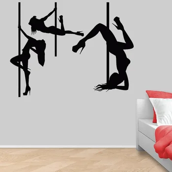 

Pole Dance Vinyl Wall Decal Striptease Sexy Girls Dancers Dance Room Decor Wall Stickers for Girls Room Decoration Mural Z450