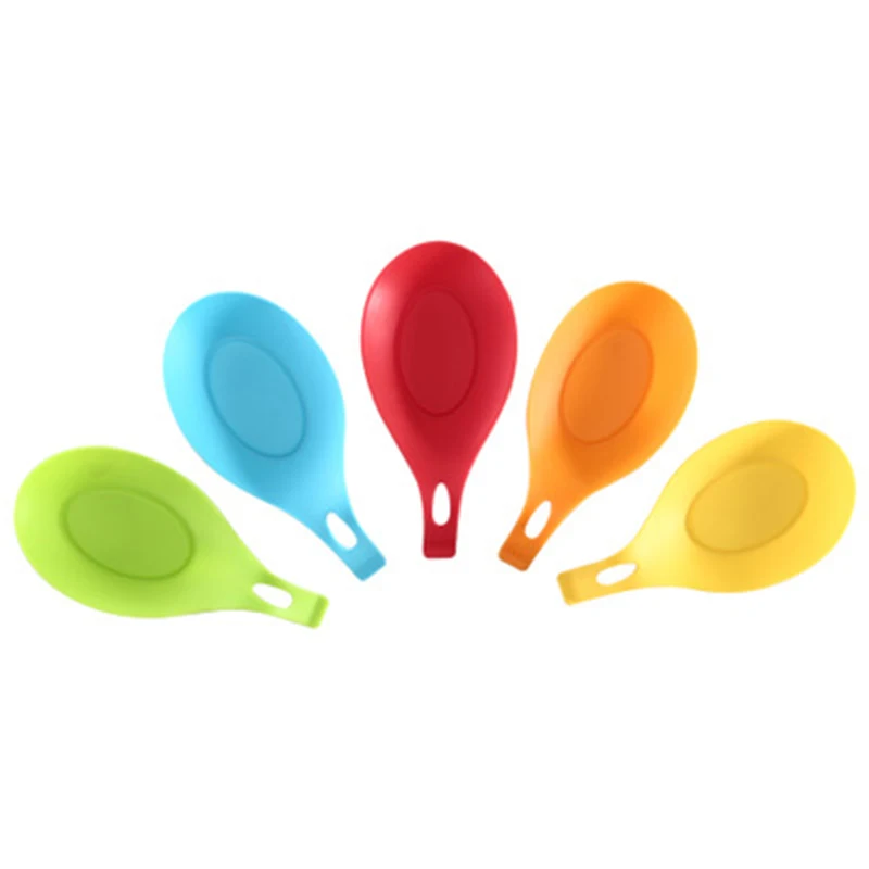 random Spoon pad 3 шт. Кухня смаллтоол силиконовая гелевая ложка коврик полка устойчивость к воздействию высоких температур случайный цвет конфеты размещения устройства приложения - Цвет: random Spoon pad