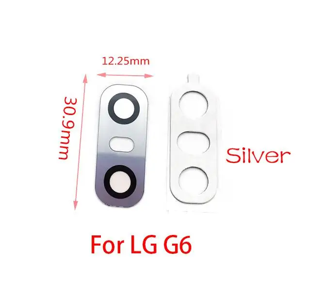 2 шт./лот, задняя камера со стеклянным объективом для LG V20 V30 G2 G5 G6 G7 Q6 K8 стекло для задней камеры с клейкой наклейкой - Цвет: G6 Sliver