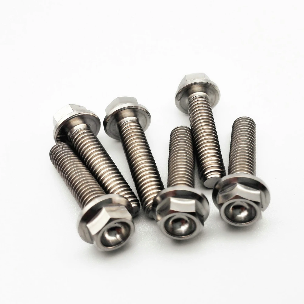 Titanium Bolts M8x30 Flange Head Motorcycle Modified Titanium Color  (7)