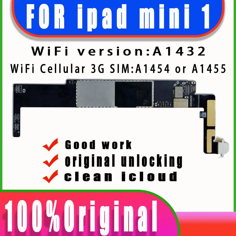 A1432 wifi Version A1454 or A1455 Original unlock icloud for Ipad MINI 1 Motherboard Logic boards with IOS Syste | Мобильные