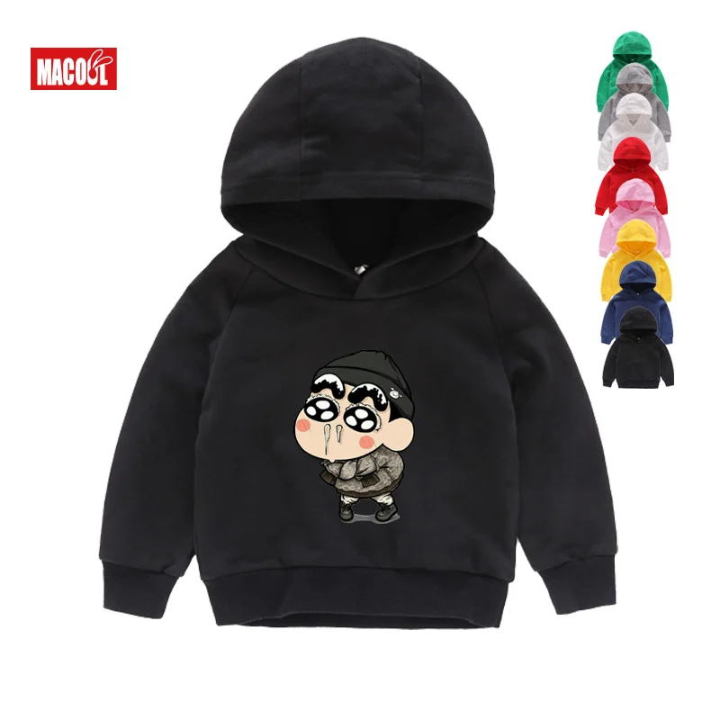 Милые толстовки Crayon Shin Chan; Сезон Зима; забавные толстовки с капюшоном; коллекция года; зимняя одежда с длинными рукавами с героями мультфильмов для мальчиков; толстовки; От 2 до 9 лет - Цвет: Kids Hoodies