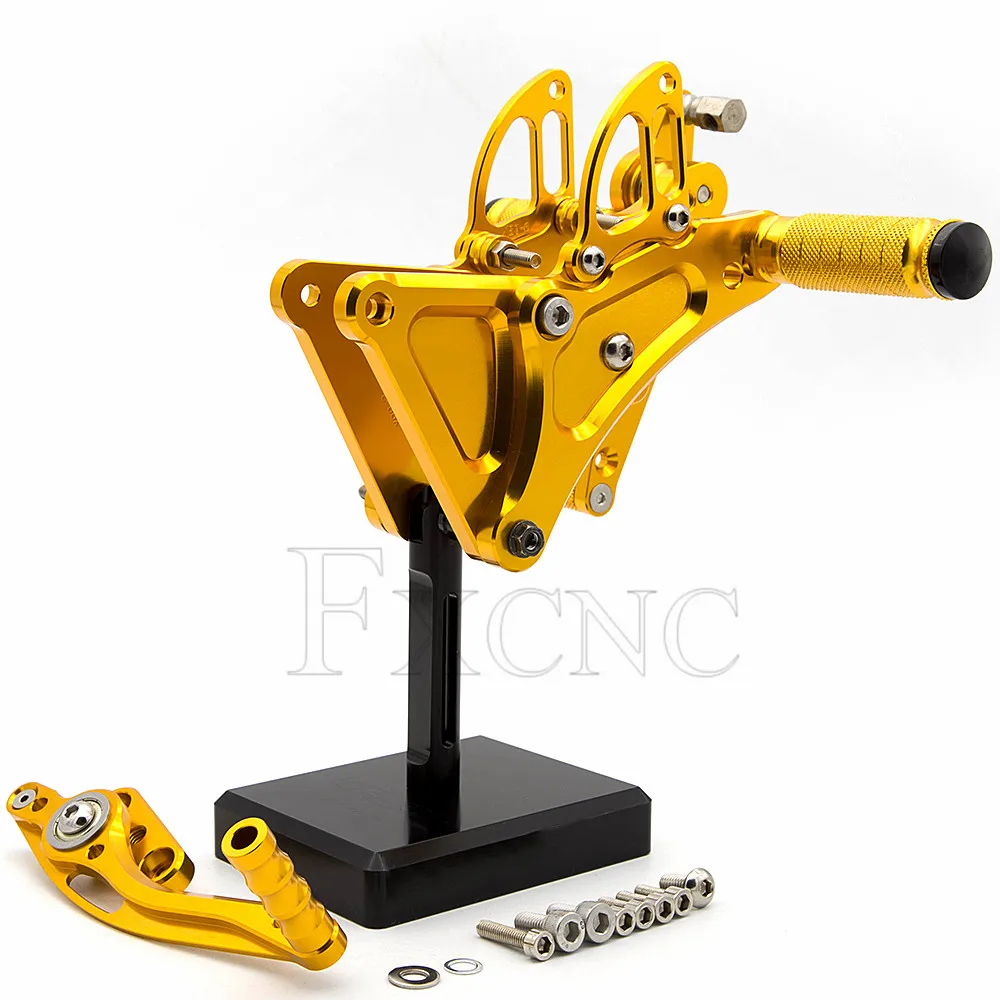 CNC алюминиевый сплав мотоцикл подножка для ног Педаль Peg Rearset задний Набор для Buell XB9S XB12S XB9R XB12R все годы - Цвет: Gold