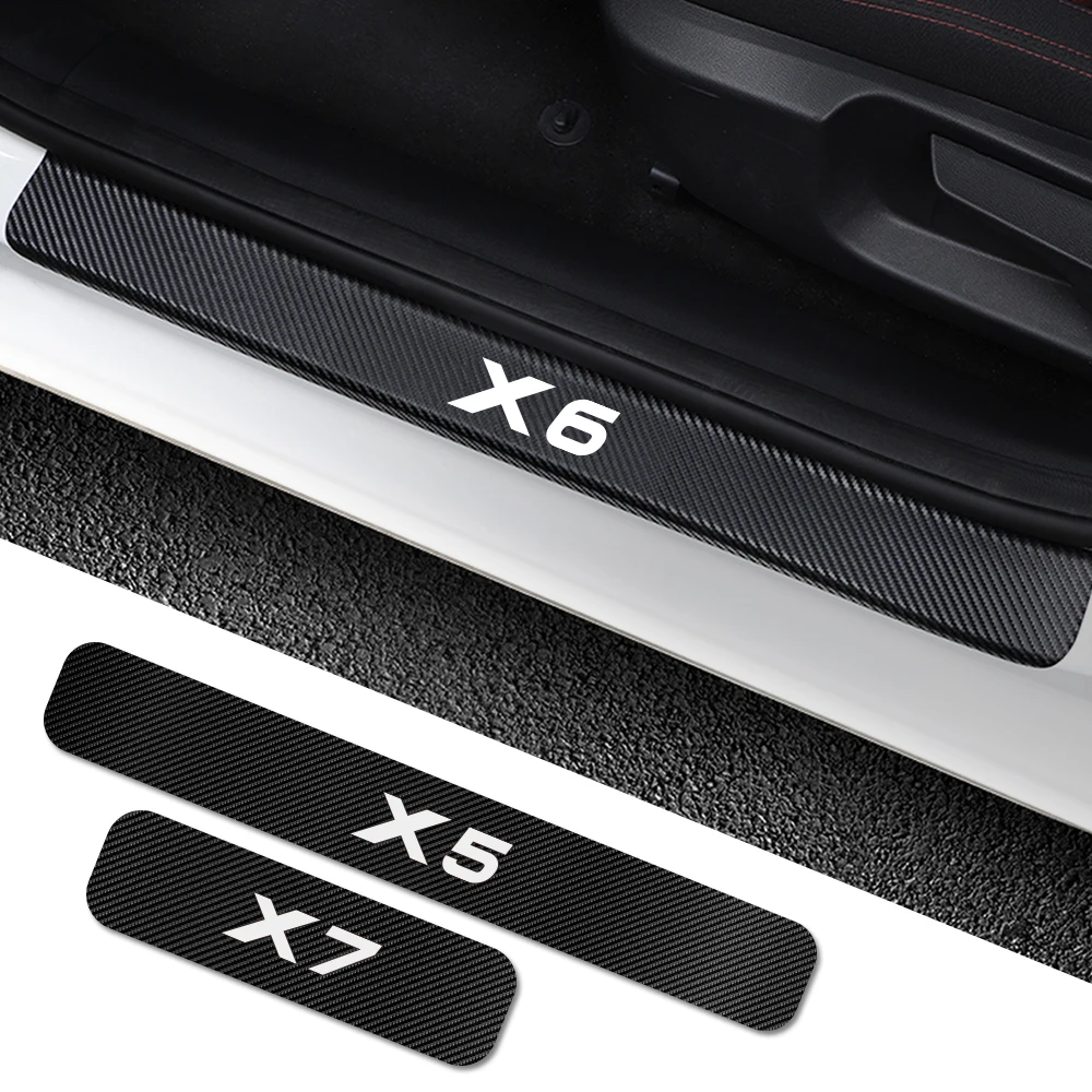 

For BMW X1 X2 X3 X4 X5 X6 X7 4PCS Car Door Sill Guard Stickers Auto Scuff Plate Threshold Protector Decals Car Tuning Accessorie