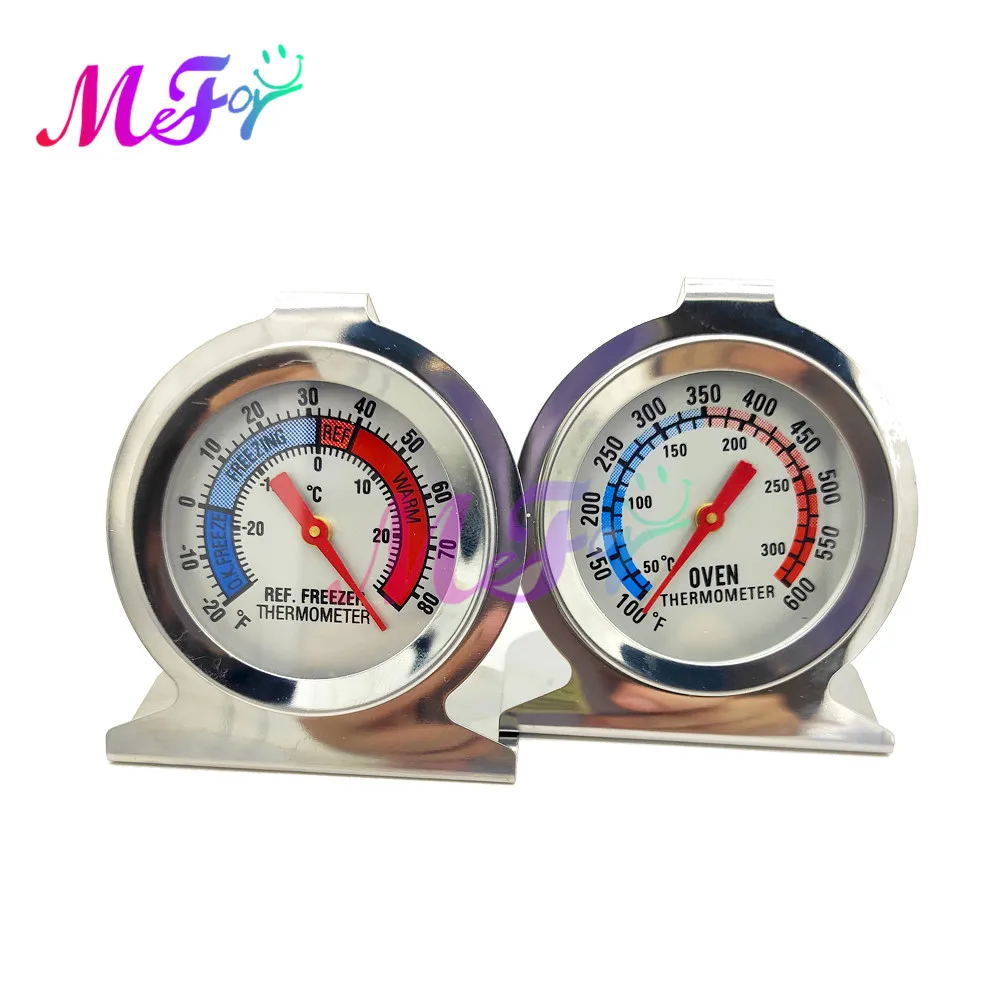 Stainless Steel Metal Oven Thermometer Gauge For BBQ Meat Food Kitchen Cooking Refrigerator Thermometers Meat Gauge Stand Up