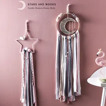 

Cute Star Shape Hanging Ornament Nordic Style Hair Ball Garland Tassel Wall Decoration Girl Hair Accessories Photography Prop