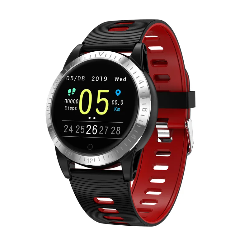 Смарт-часы AK19 для мужчин и женщин, Android IOS, фитнес-браслет, монитор сна, фитнес-трекер, цветной круглый браслет - Цвет: RED