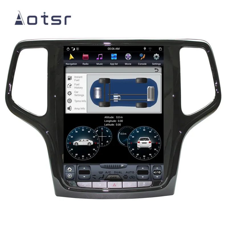 Cheap Android 8.1 Tesla style DVD multimedia player GPS navigation for JEEP Grand cherokee 2014+ car radio player Auto stereo headunit 2