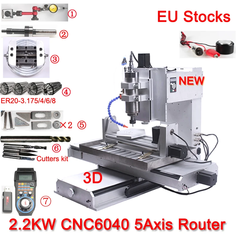 Фрезерный станок с ЧПУ 5 осей гравировальный 6040 USB шариковый винт CNC тип стойки