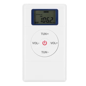 

Mini Digital Tuning FM Radio High Sensitivity Portable Player with Lanyard and Earphone digital radio receiver