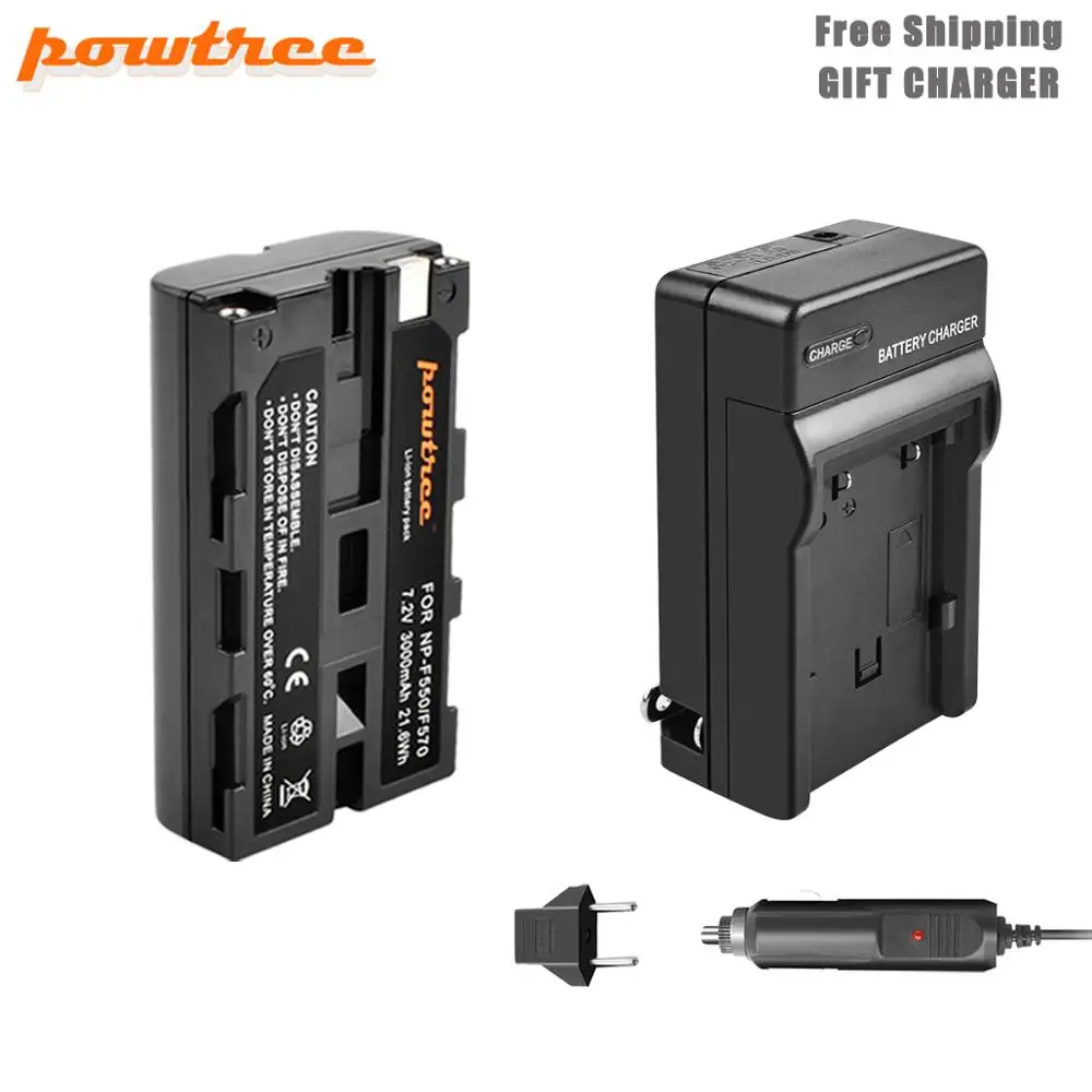 Powtree 7,2 V 3000mAh литий-ионный NP-F550 NP-F330 NP F550 NP F330 аккумуляторная батарея+ зарядное устройство автомобильное зарядное устройство камера батарея для sony L50