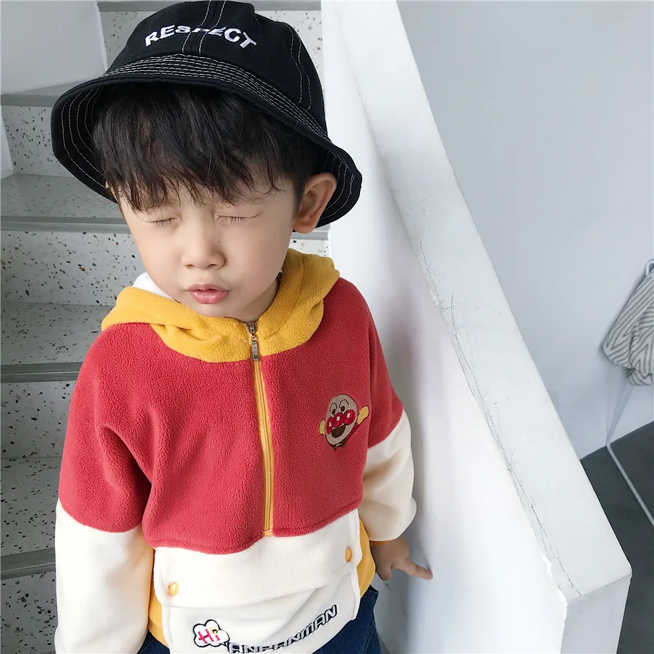 Tonytaobaby/новая осенне-зимняя одежда для мальчиков и девочек; детская одежда; бархатные толстовки на молнии для детей