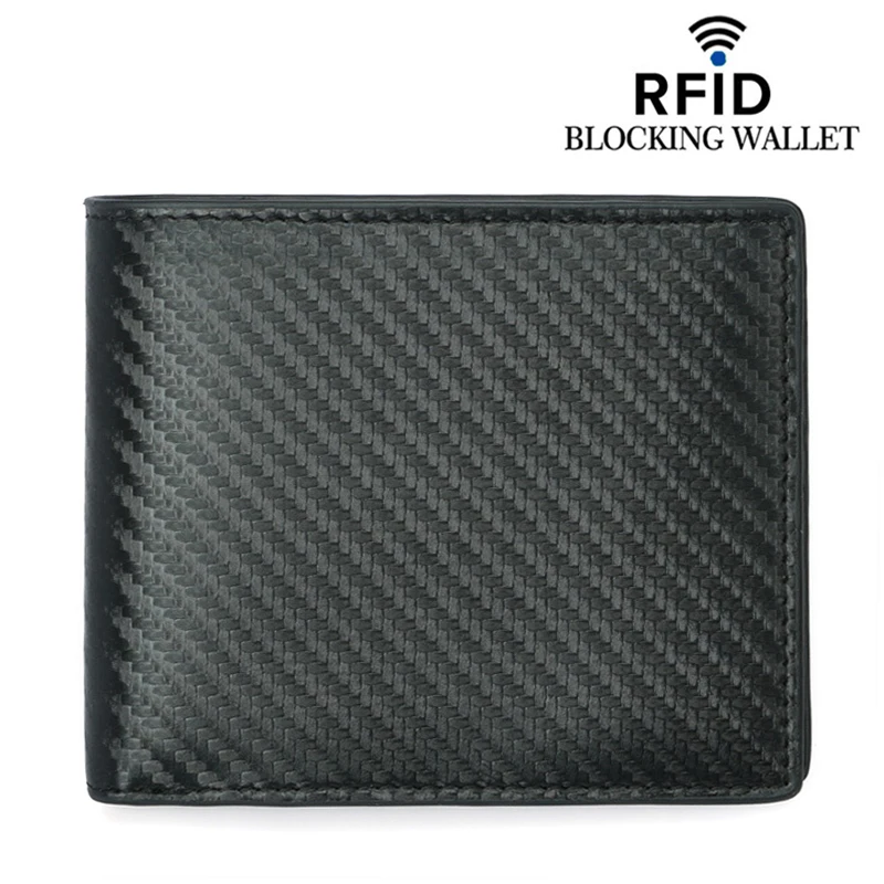 Black A Модный мужской кошелек, многофункциональный, RFID, Одноцветный, двойной, кошелек для монет, много слотов, кредитный держатель для карт, мужской кошелек для монет - Цвет: Black A