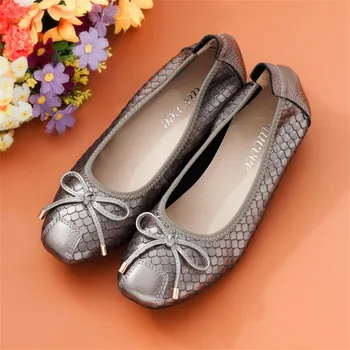 

AUCVEE Women Spring Autumn Foldable Ballet Flats New Fashion Bow Ballerina Dolly Shoes After Party Flats For Dance Wedding Guest