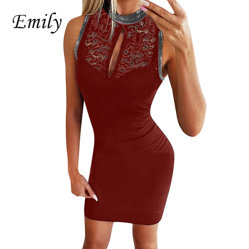 

Elegant Dresses Woman Party Lace Transparent Patchwork Bodycon Sexy Vestidos Summer Mini Short Club Dress Women Clothes