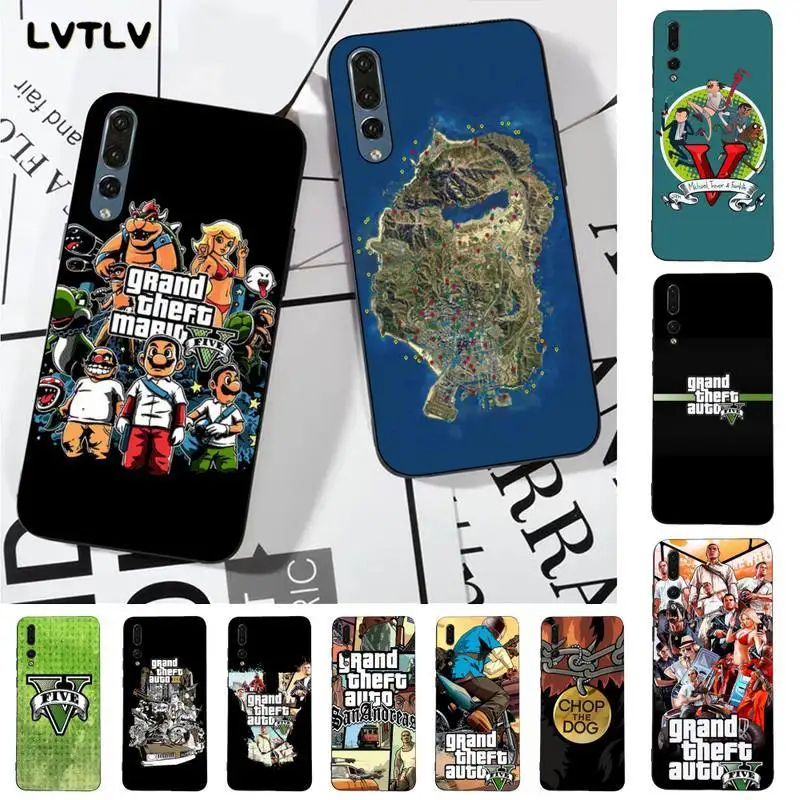 LVTLV Special Gta Grand Theft Auto 5 V San Andreas Painted Phone Case for huawei P8 P9 p10 p20 P30 P40 pro lite psmart 2019 | Мобильные