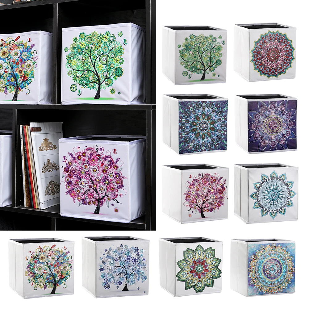 Складной ящик для хранения сделай сам из искусственной кожи с рисунком дерева и