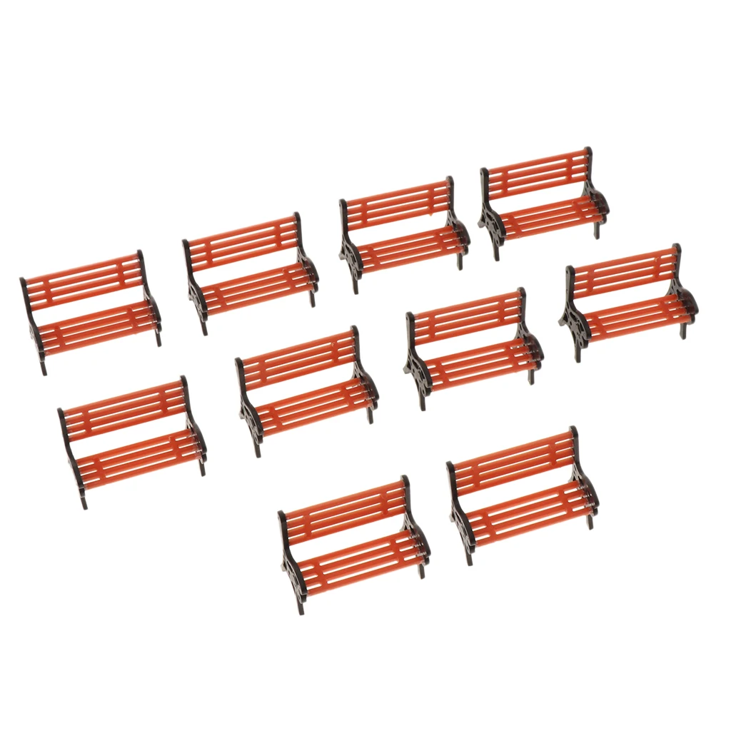 10pcs Geaden Park Decorative Bench Settle 1/50 O N Scale Scenics Layouts