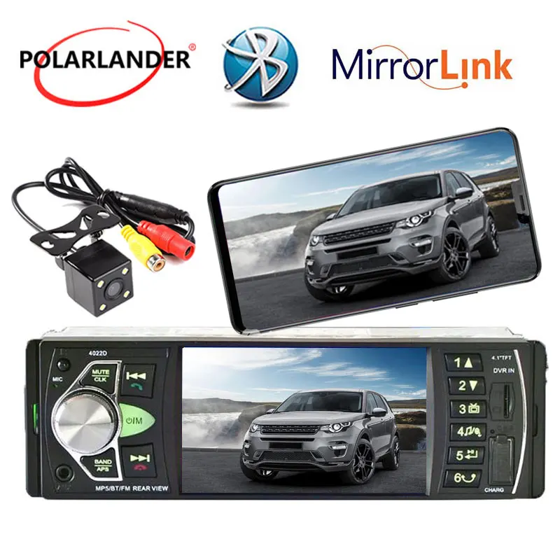 1 дин автомагнитола магнитола ссылка зеркала FM TF USB SD красочные огни MP5 Bluetooth 4.0 HD 4.1