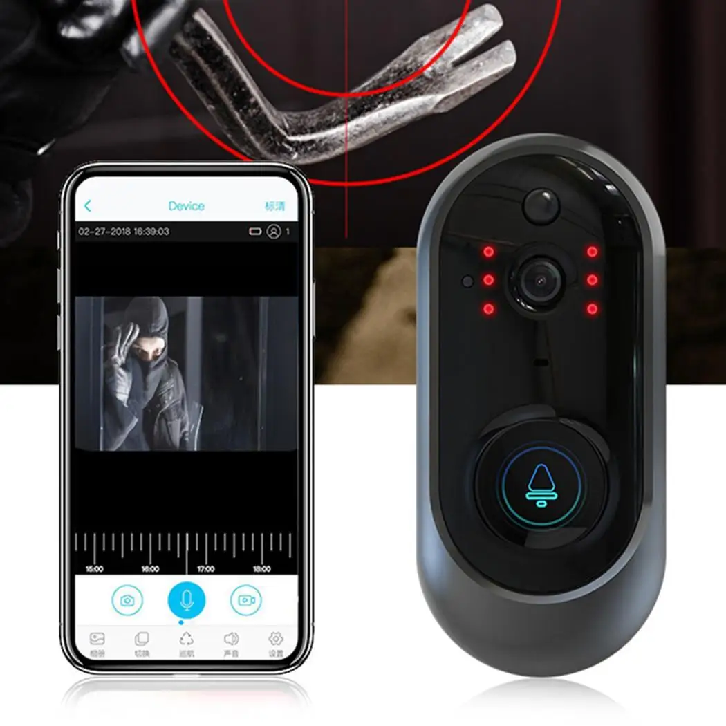 

Low Power Intelligent Wifi Voice Intercom Doorbell 8-32GB Storage Card Home 2.4GHz Monitoring 720P Doorbell
