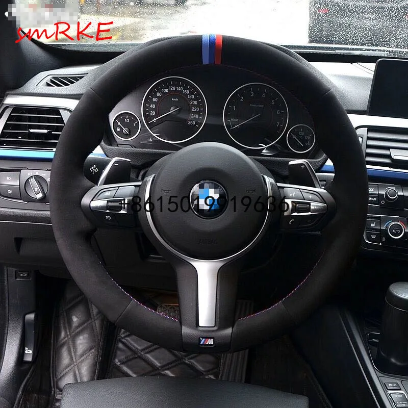 BMW 320d E46 Cuero Negro Cubierta Del Volante - Azul Real De La Puntada
