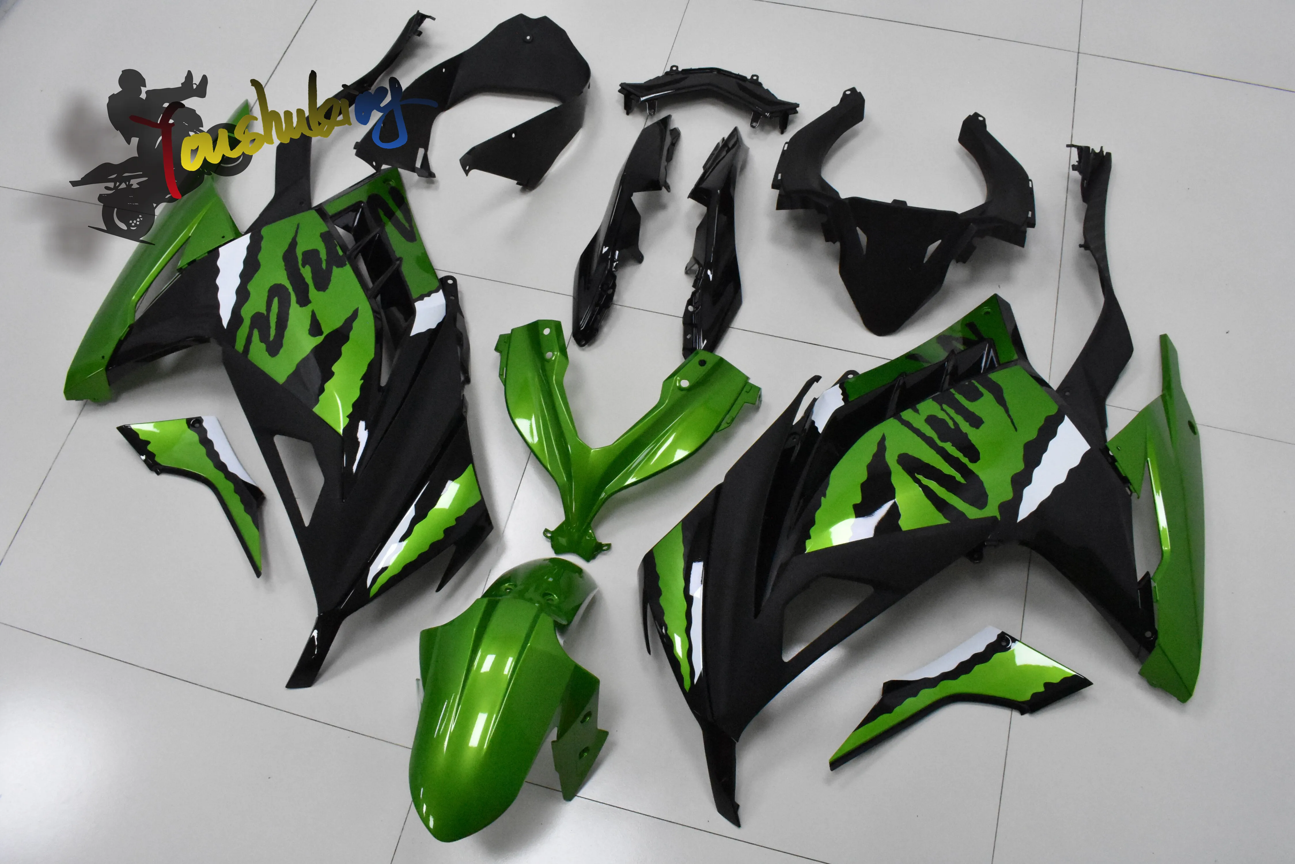 Синий пользовательский обтекатель для kawasaki ninja300- года пластиковый впрыск обтекателя тела матовый черный