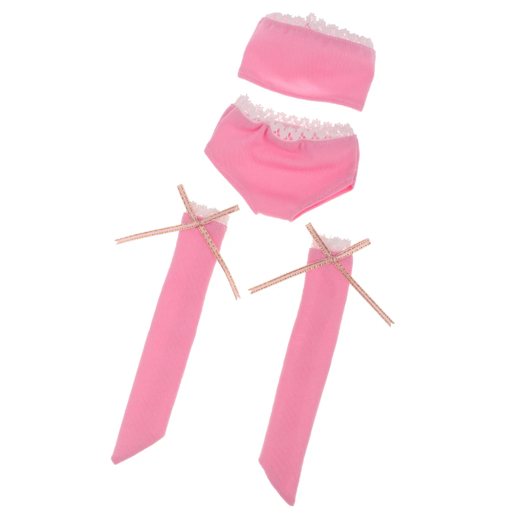 Charming Girl Doll Beach Swimsuit Tube Top, Briefs & Stockings for 1/3 BJD Bikini Clothes