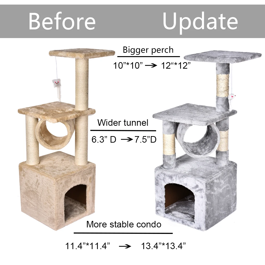 3" Deluxe Cat Tree Level, доска для царапания активности, дерево с когтеточками для котят