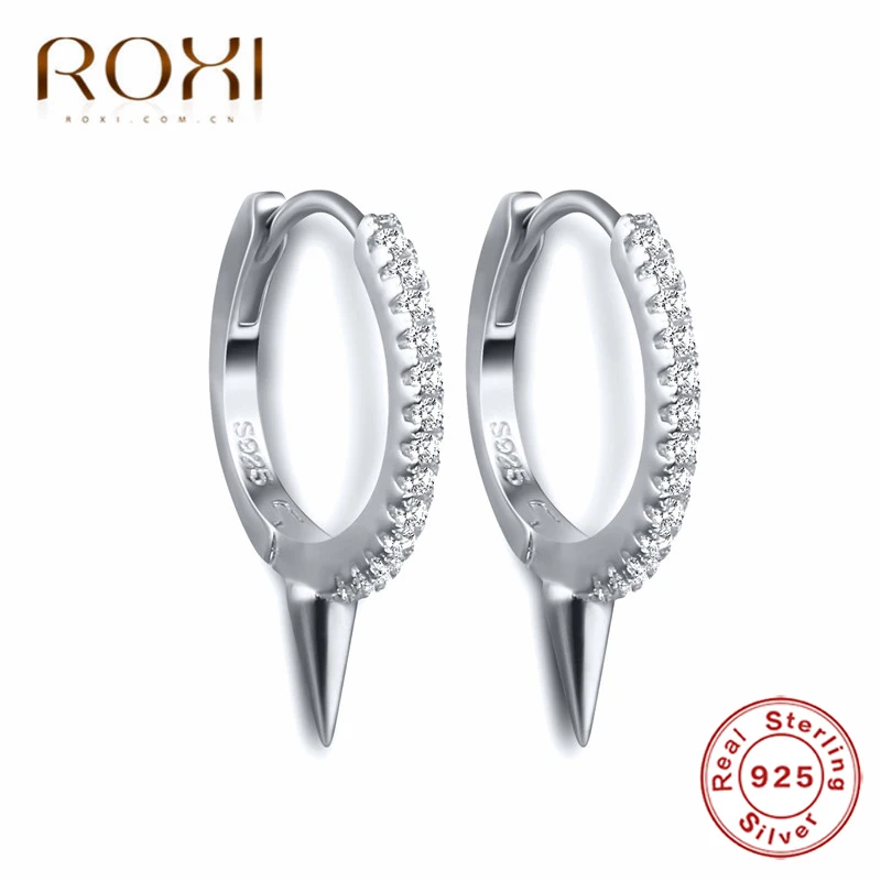 ROXI Панк Спайк заклепки серьги гвоздики Золотая Цвет Циркон в один ряд виде капель