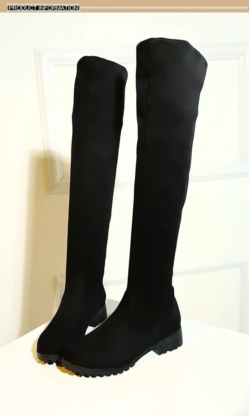 classic autumn winter boots woman fashion skinny stretch classic women's sexy black red blue over the knee high boots big size