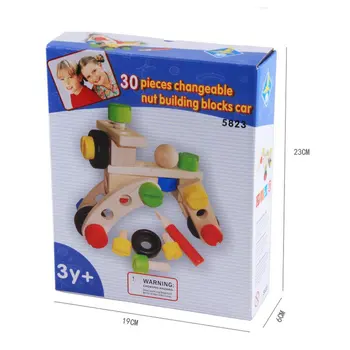 

30PCS Changeable Nut Building Blocks Learning Education Baby Toys Assembly Model Building Kits Educational Kids Wooden Toys Gift