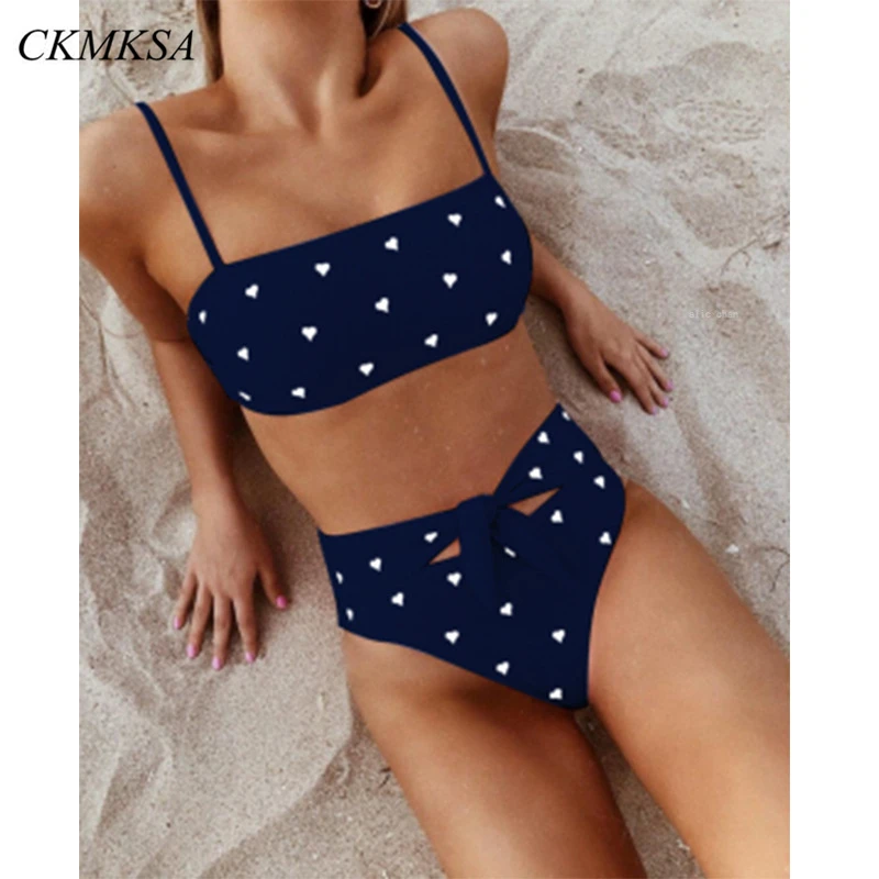 

2019 Sexy Tankini Swimsuit Vintage Print Swimwear Bandage Backless Beaching Suit Retro High Wasit Bikini Women Bathing suit