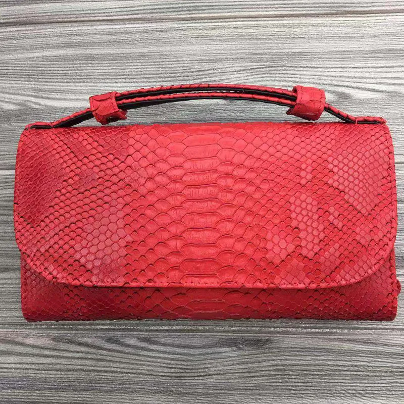 Snake Red Crocodile Snake Pattern Large Clutch Shoulder Bag Women Phone Leather Bags Chain Party Purse - Цвет: Snake Red