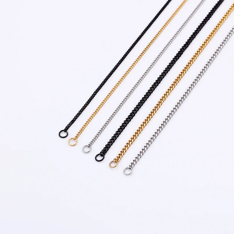 3MM 3.5MM Small Cuban Chains Necklaces Stainless Steel Jewelry DIY Pendant Necklace USENSET cuban necklaces,stainless steel necklace,pendant necklaces,metal necklace,pendant necklace